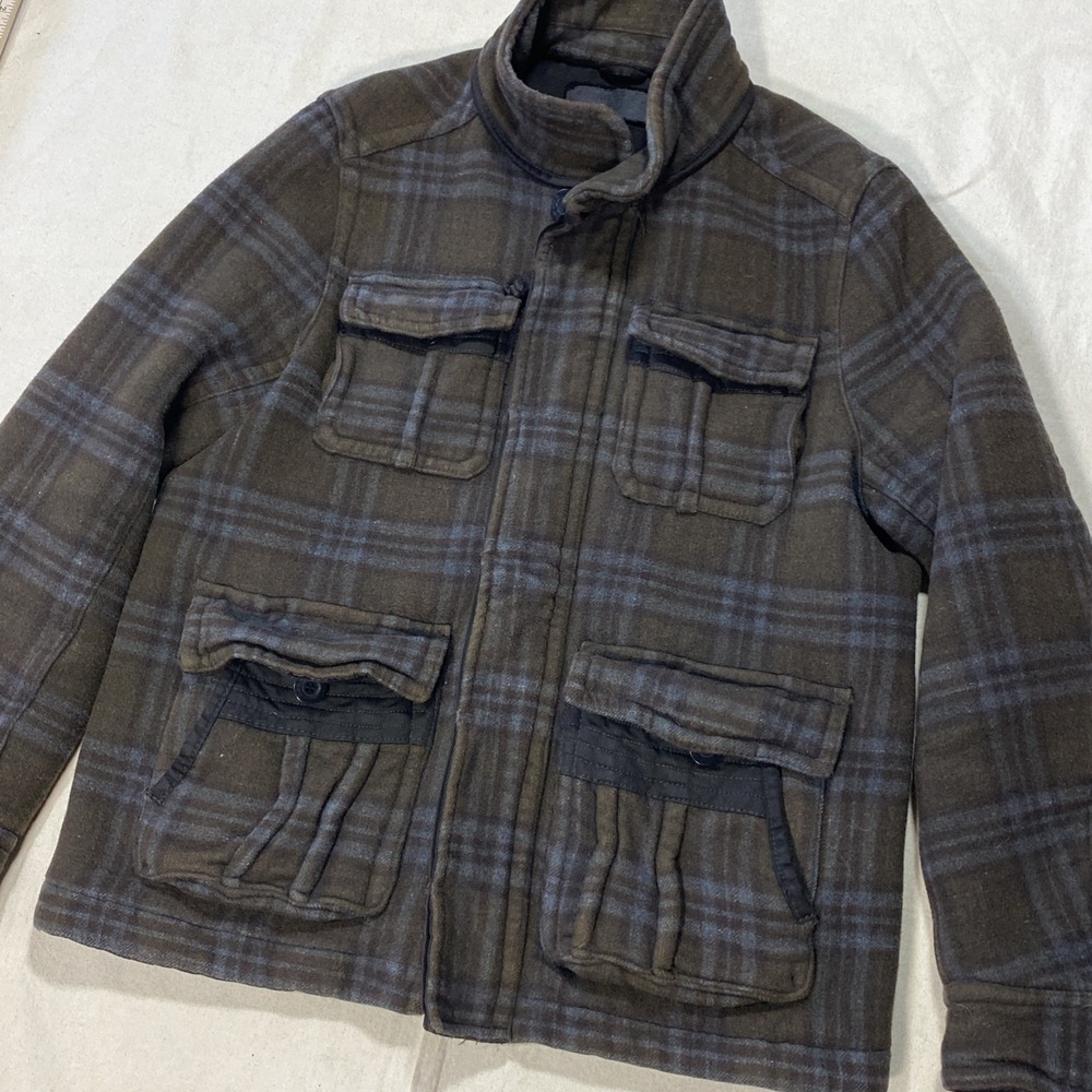 Rogue State Mens Size L Plaid Wool Button Up Jacket Chest Excellent Condition